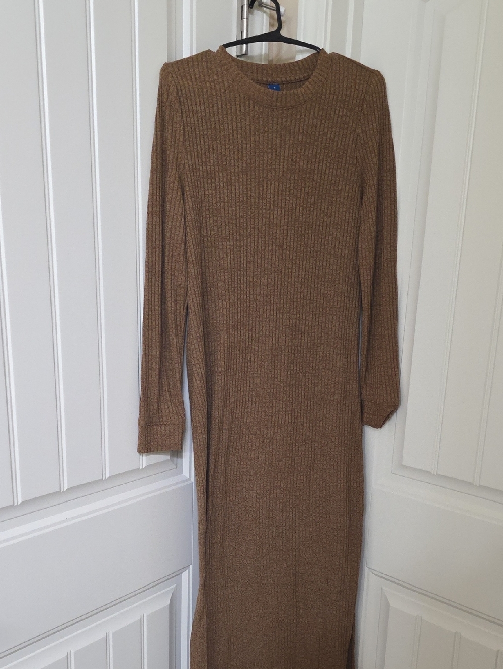 Old Navy Ribbed Knit Crewneck Dress - Brown